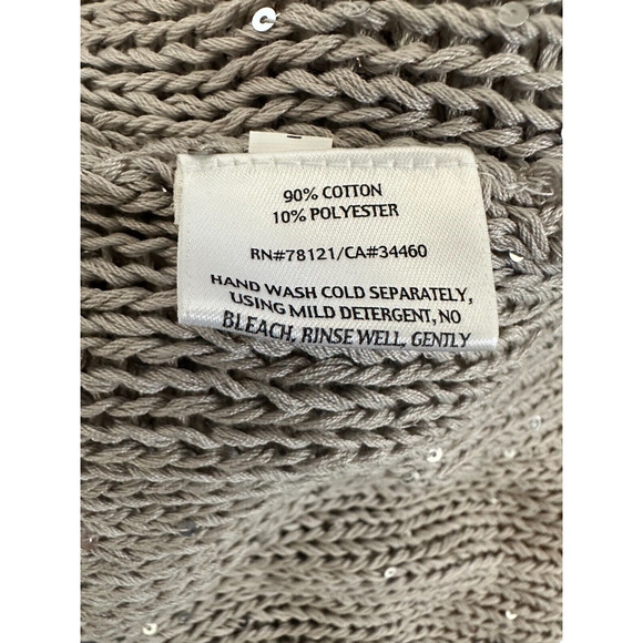 Eileen Fisher Sequin Chainmail Open Knit Sweater Tank Top Women's Plus Size 2X - Picture 5 of 10